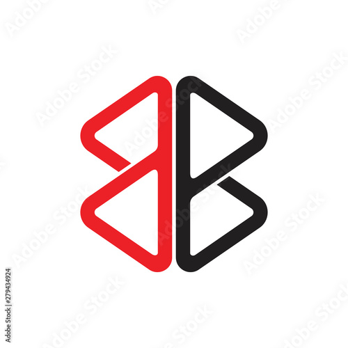 abstract letter bb simple geometric triangle line logo vector