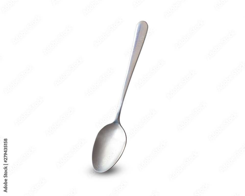 chrome spoon on isolated white background, This has clipping path. chrome spoon on isolated white background, This has clipping path.