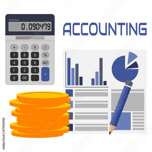 Accounting concept background flat style.