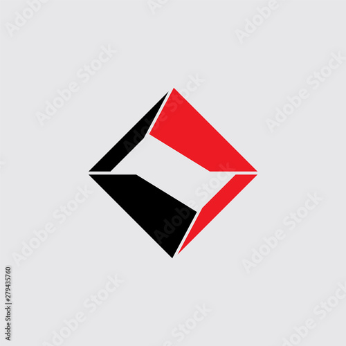 triangle square 3d geometric logo vector