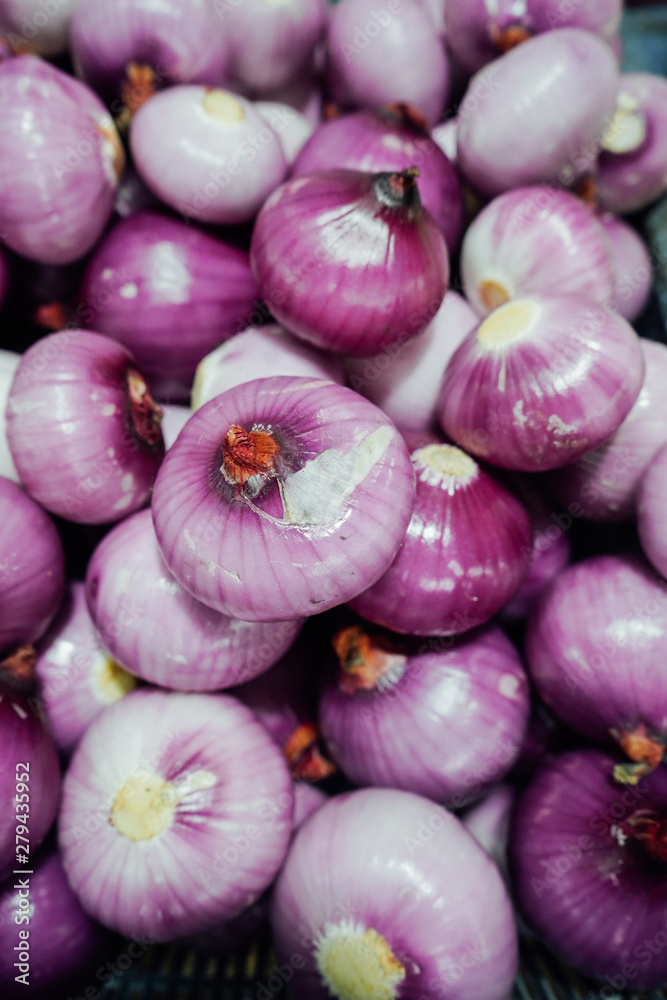 red onions close-up shot