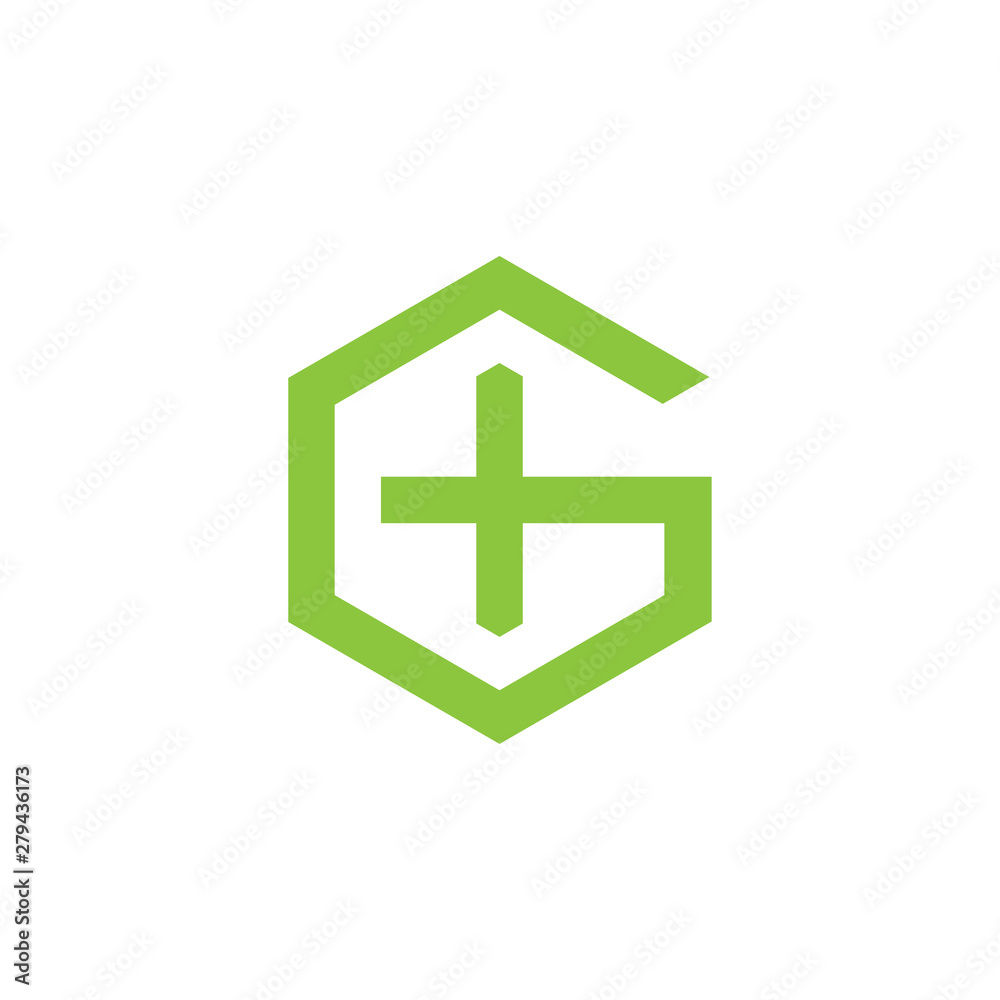 letter g plus health medical home concept logo vector letter g plus health medical home concept logo vector