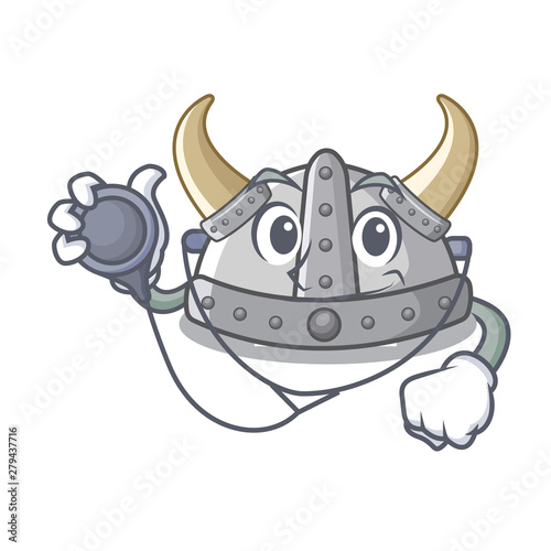 Doctor viking helmet isolated with the character