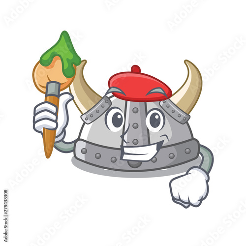 Artist viking helmet isolated with the character