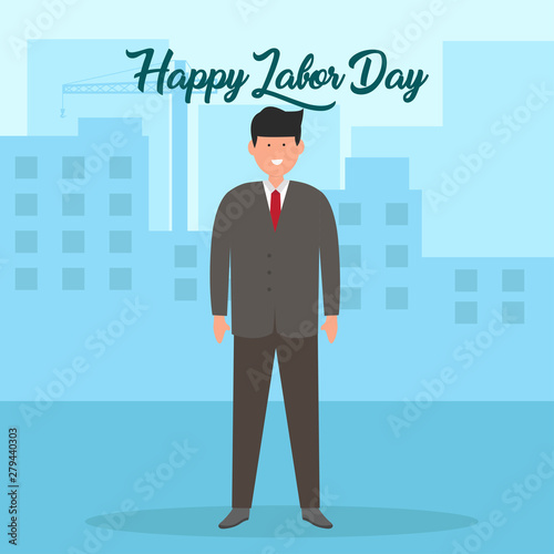 happy busines man in international labor day 