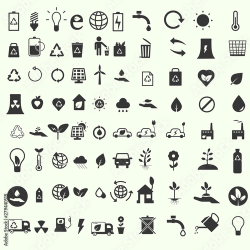 Ecology icon set. New trendy ecology icon for logo, app, website, ui, infographic. Vector illustration.