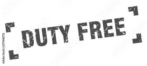 duty free stamp. duty free square grunge sign. duty free