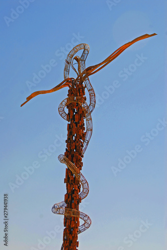 A monument of the Brazen Serpent on Mount Nebo in Jordan