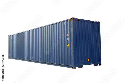Blue container, white background for ease of use