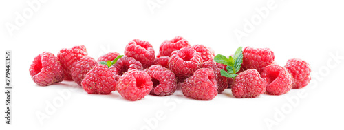 Fresh raspberry  isolated on white background.