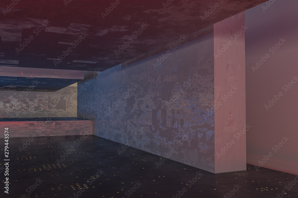 The dark abandoned room, creative architectural construction, 3d rendering. The dark abandoned room, creative architectural construction, 3d rendering.