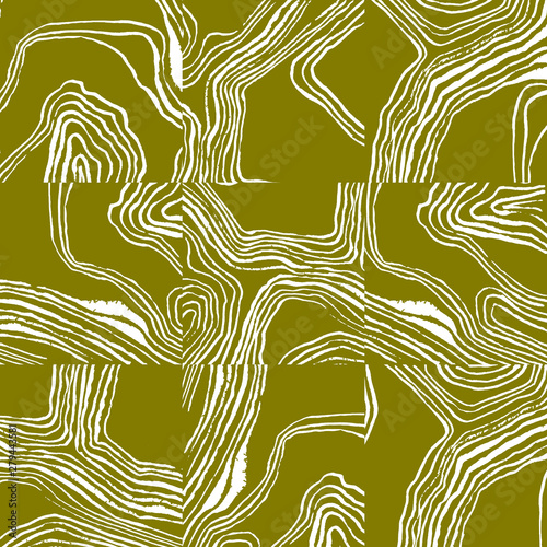 Wallpaper Mural Abstract topography, seamless design. Seamless watercolor abstract pattern with lines. Trendy geometric waves background. Modern texture splash. Dynamic curves.  For design, print, textile, wedding de Torontodigital.ca