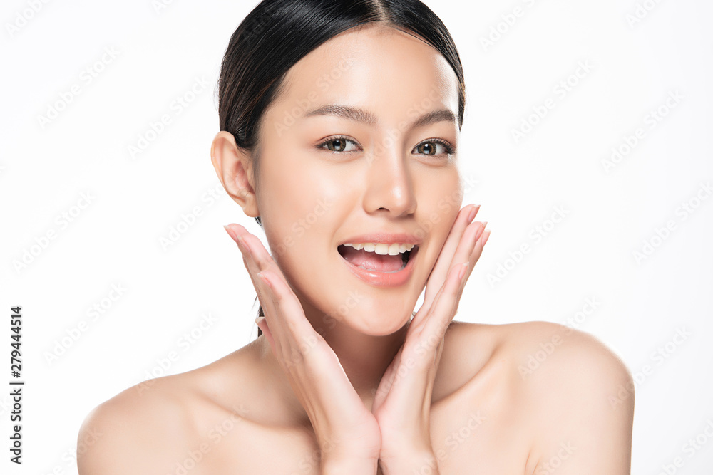 Beautiful Young Asian Woman with Clean Fresh Skin, Beautiful Young Asian Woman with Clean Fresh Skin,