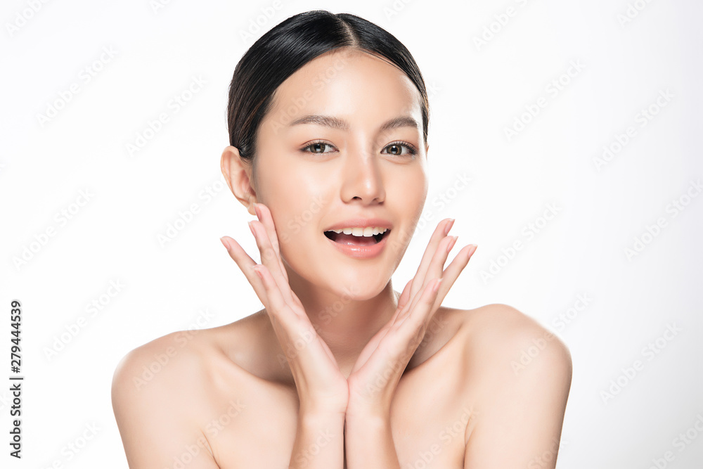 Beautiful Young Asian Woman with Clean Fresh Skin, Beautiful Young Asian Woman with Clean Fresh Skin,