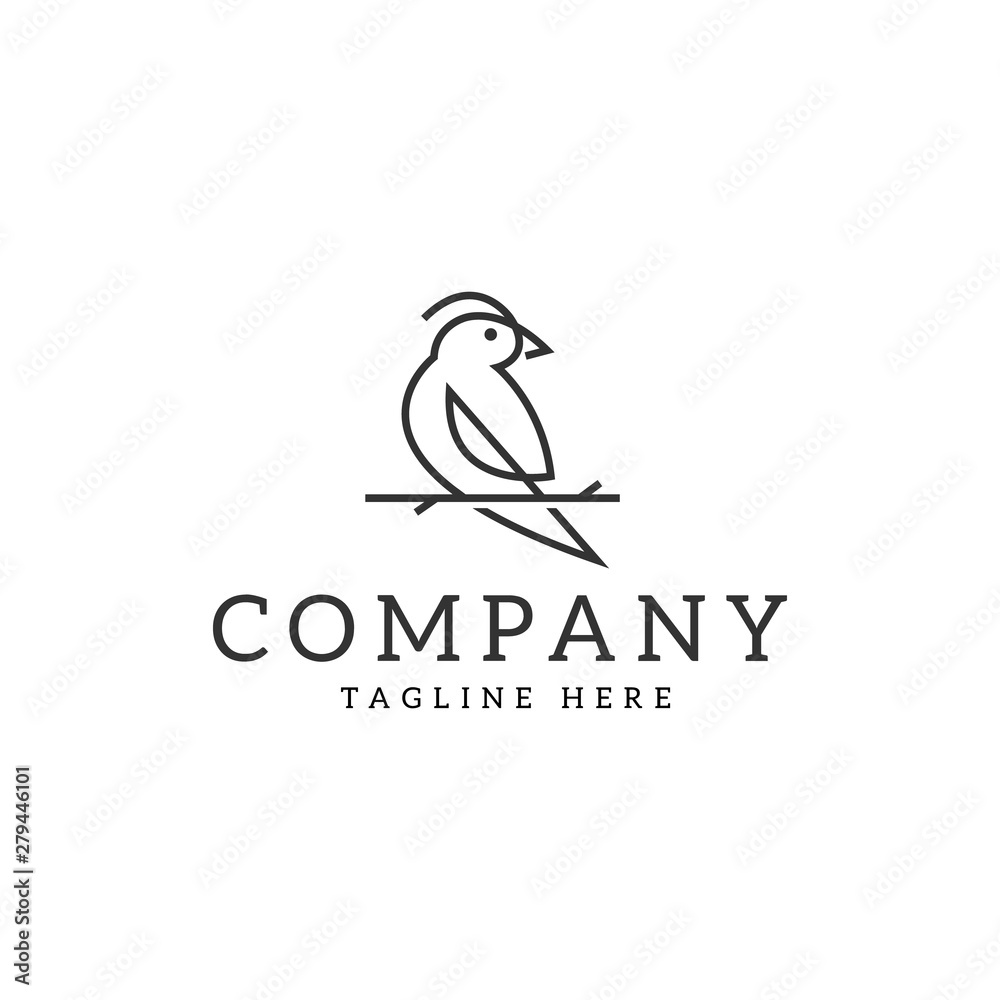 Bird Cardinal logo design template - Vector Bird Cardinal logo design template - Vector