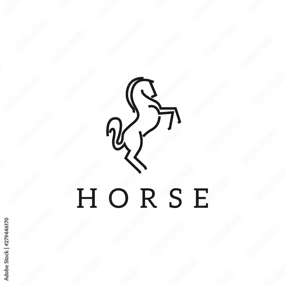 Vector linear icons and logo design elements - horse vector Vector linear icons and logo design elements - horse vector