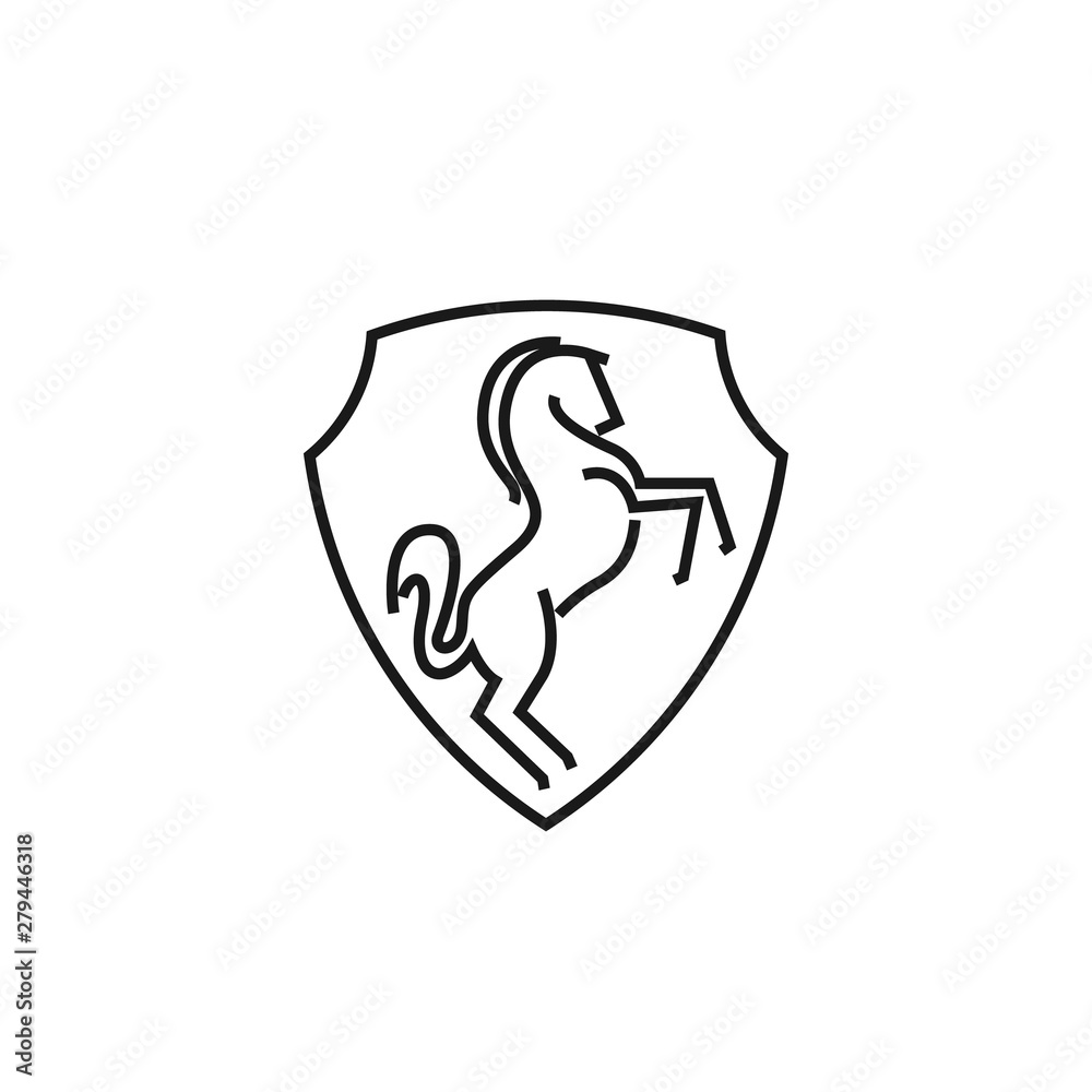Fototapeta premium Horse in Shield for Hotel, Finance, investment, Sport Club or any Luxury image Business - Vector