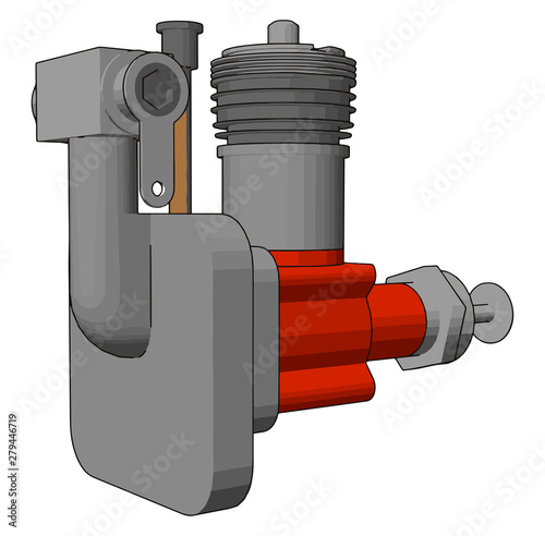 Red sewage sump pump, illustration, vector on white background.