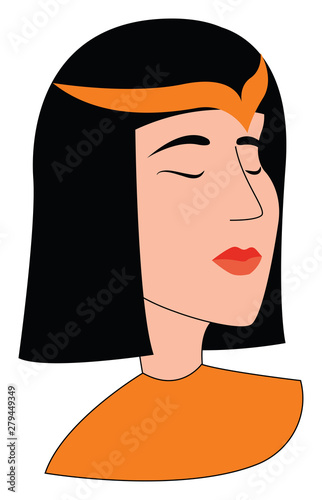 Egyptian girl, illustration, vector on white background.
