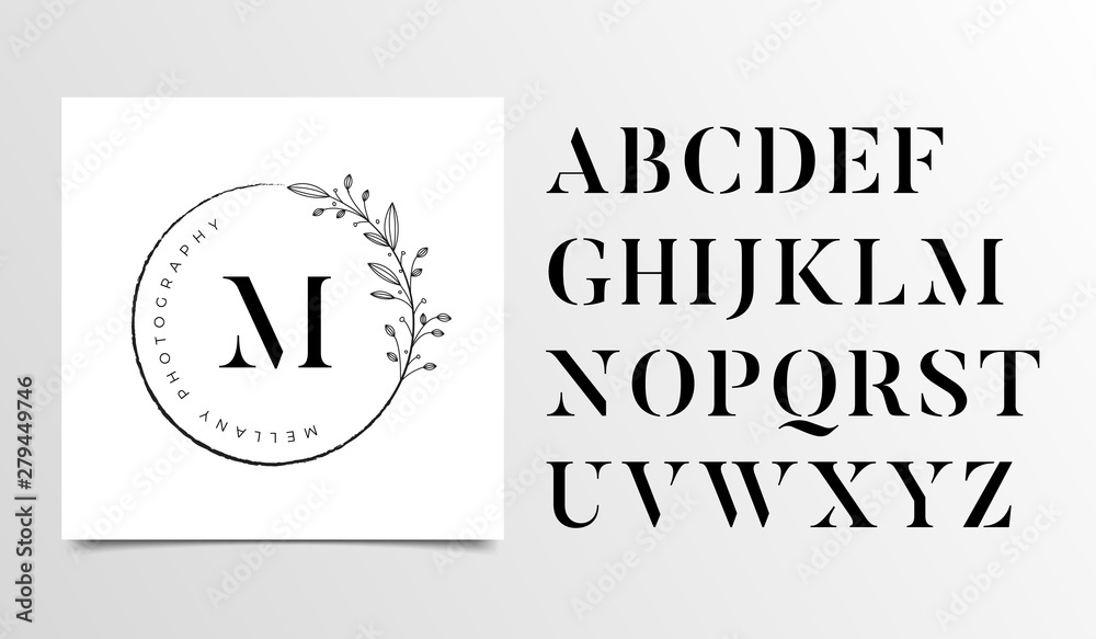 Feminine Floral letters logo design template - Vector Stock Vector ...