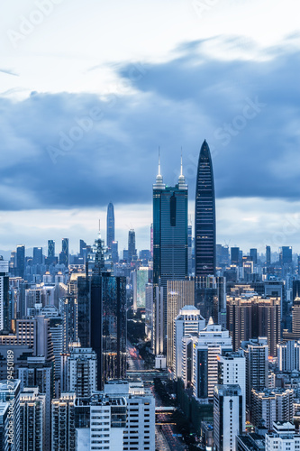 Scenery of Jingji 100 and Diwang Building, Shenzhen, Guangdong, China
