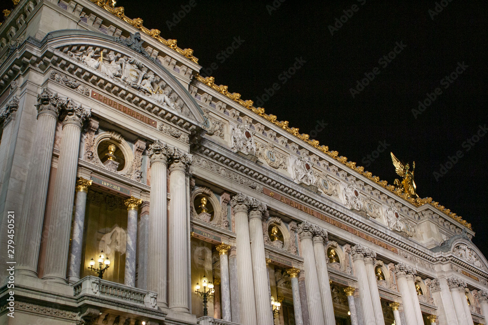 Paris France Theater at night