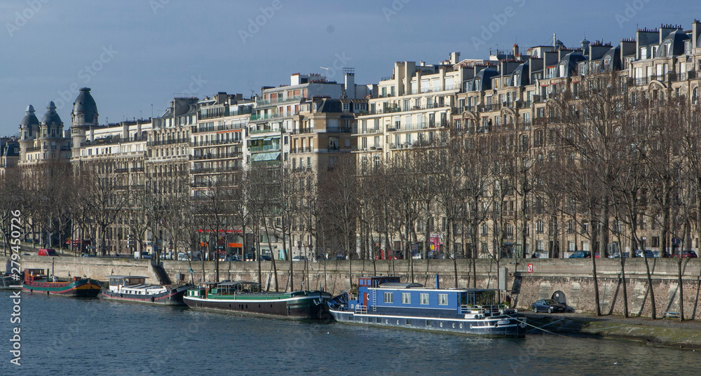 River Seine boat Paris France