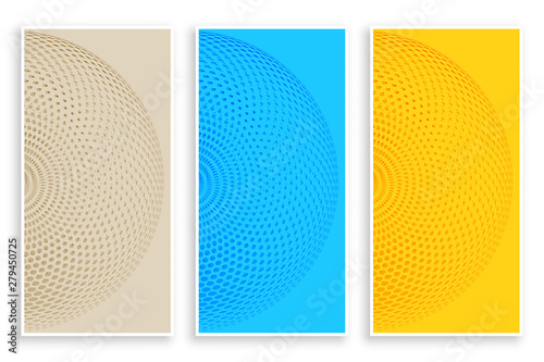 three color circular halftone banners