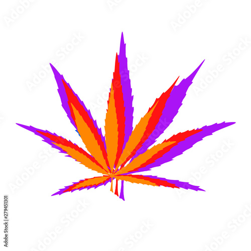 Cannabis leaf isolated. Flat picture