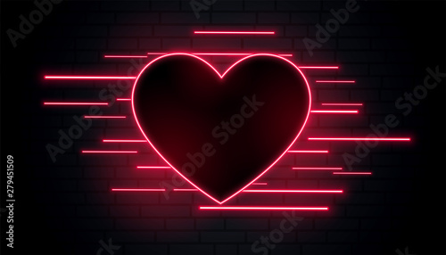 lovely romantic neon heart design