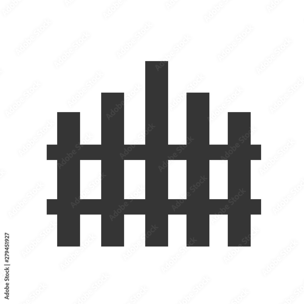 Fototapeta premium Fence icon trendy template color editable. Fence symbol vector sign isolated on white background. Simple logo vector illustration for graphic and web design.