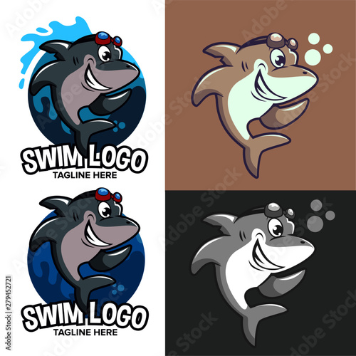 shark swim for swim school logo
