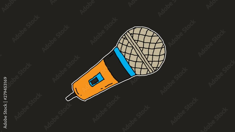 kids drawing black screen with theme of microphone kids drawing black screen with theme of microphone