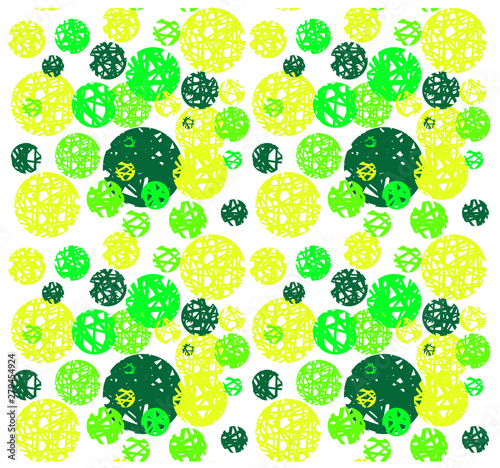 abstract colorful circles, textured seamless pattern