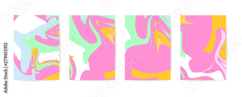Set marble abstract covers design. Modern fluid colors backgrounds.