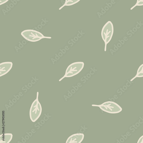 Seamless pattern of leaves in the style of shabby chic.