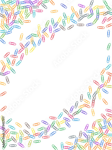 Stationary paperclips isolated on white background