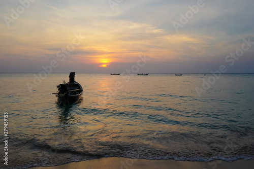 Sunset in Naithon beach, Phuket, Thailand