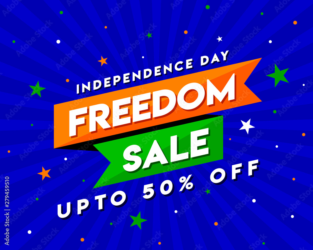 Freedom Sale on Independence Day of India, Concept, Template, Banner