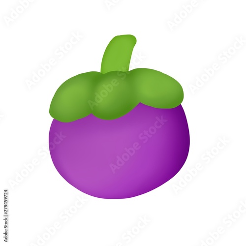 mangosteen on white background