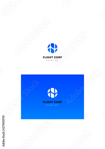 Flight corp company logo template.