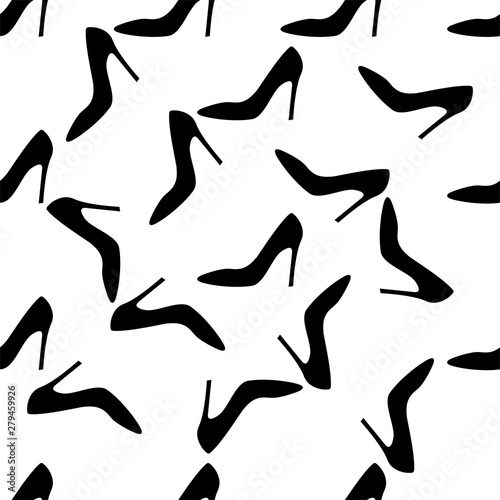 Woman Shoes, Girl Seamless Pattern