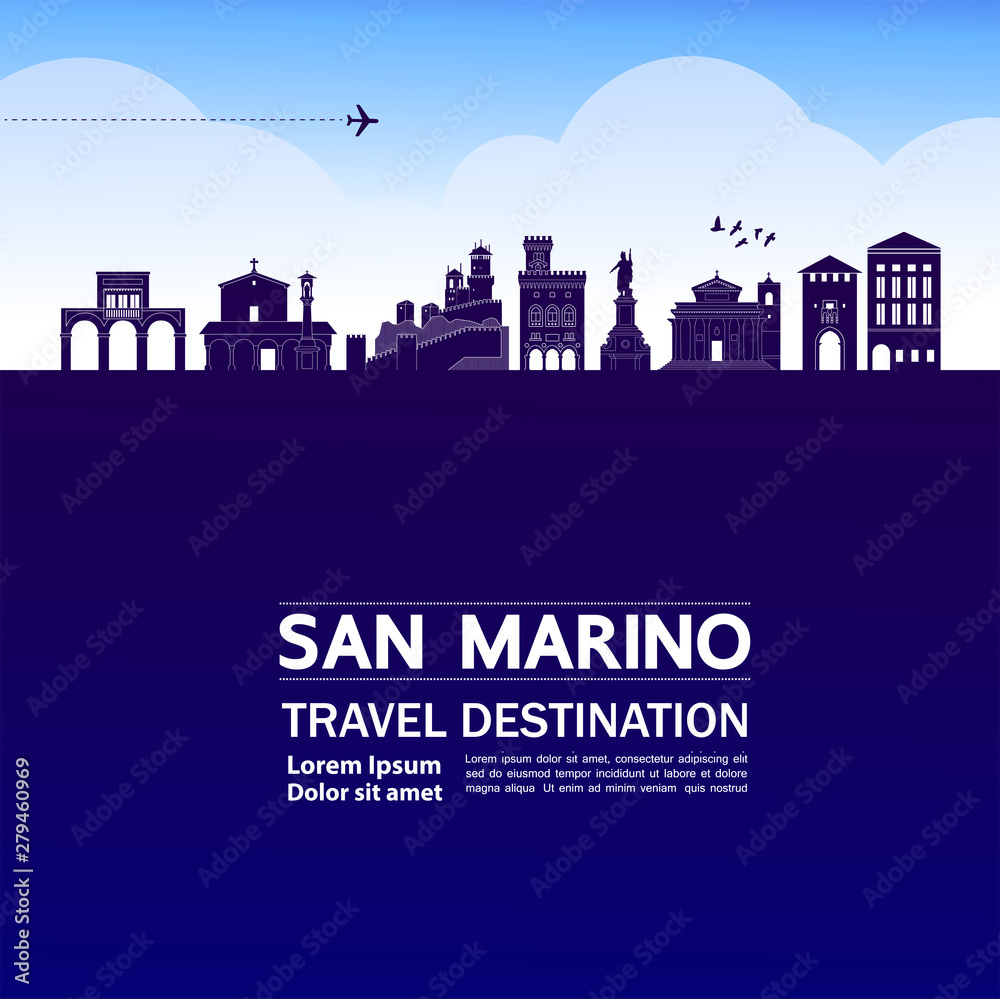 San Marino travel destination grand vector illustration.