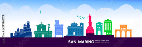 San Marino travel destination grand vector illustration.