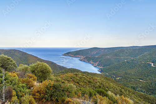 View of the fjord from the viewpoint, Chalkidiki, Greece