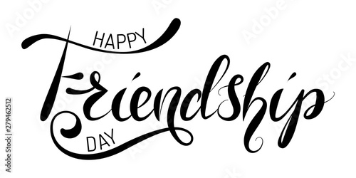 Happy Friendship day Hand Lettering Text