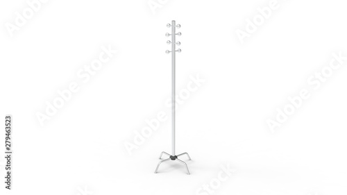 Fotografie 3d rendering of a coat rack isolated in white background