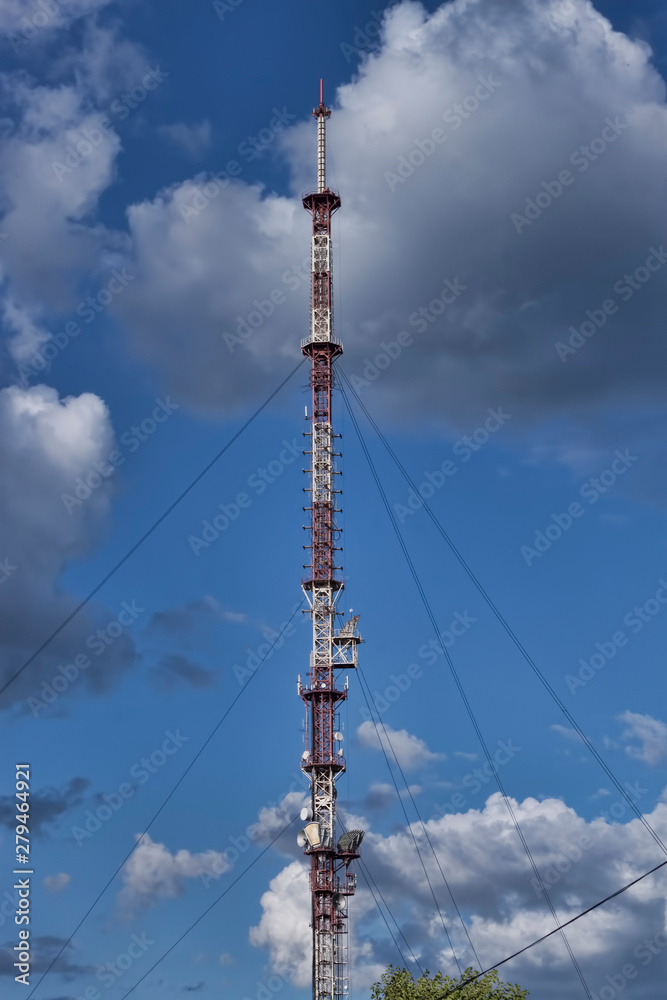 Obraz premium TV tower on a background of blue sky