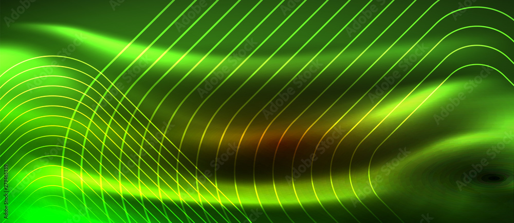 Neon square shapes lines on glowing light background Neon square shapes lines on glowing light background