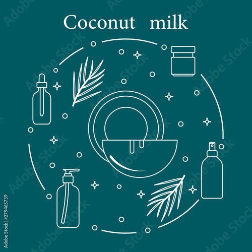 Coconut milk for cosmetics and care products.